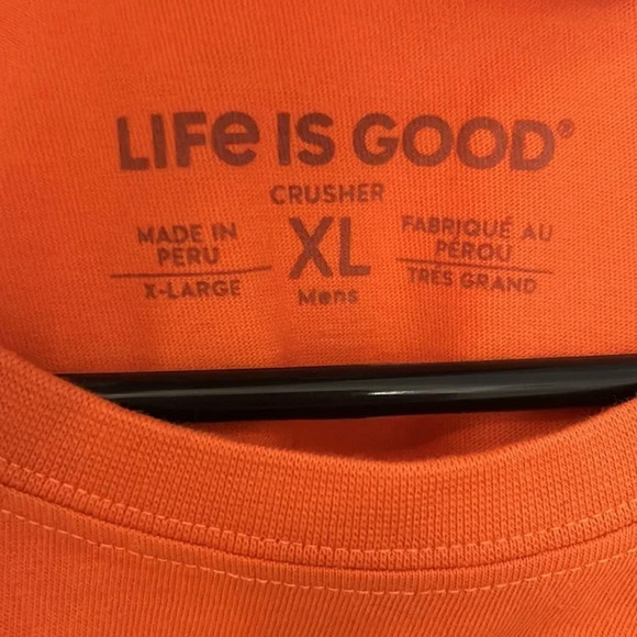 Life Is Good Buck Buck Moose Crusher T Shirt Size XL Orange Outdoor short sleeve - Picture 3 of 5